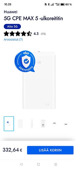 Huawei 5G CPE MAX 5 + WiFi 7 Mesh -reititin | Täydellinen paketti