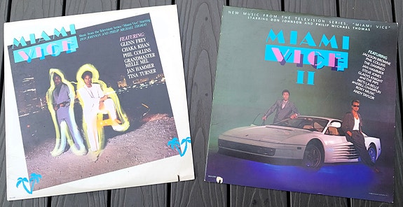 Miami Vice ja Miami Vice II LP levyt