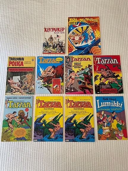 Tarzan, Lumikki, Mic Vailant ja Ken Parker 70-luvulta.
