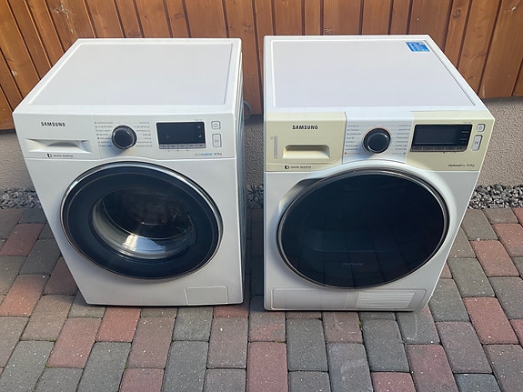 SAMSUNG pesukone WW80J5446FW, kuivausrumpu DV90M8204AW