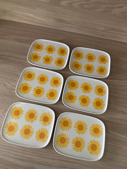 Marimekko Auringonkukka -lautaset 12 × 15 cm, 6 kpl (Turku)