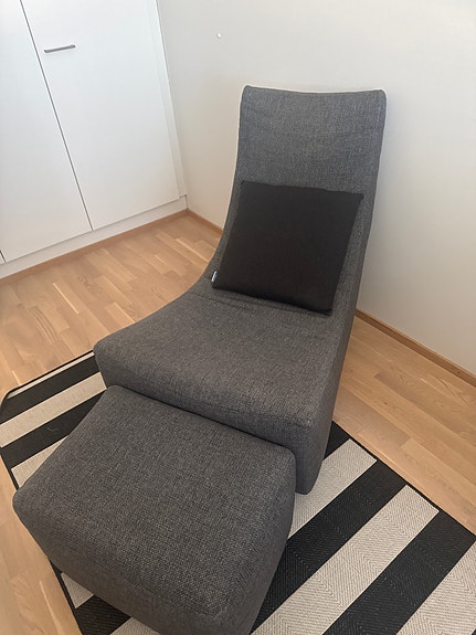HT Collection lepotuoli ja rahi harmaa