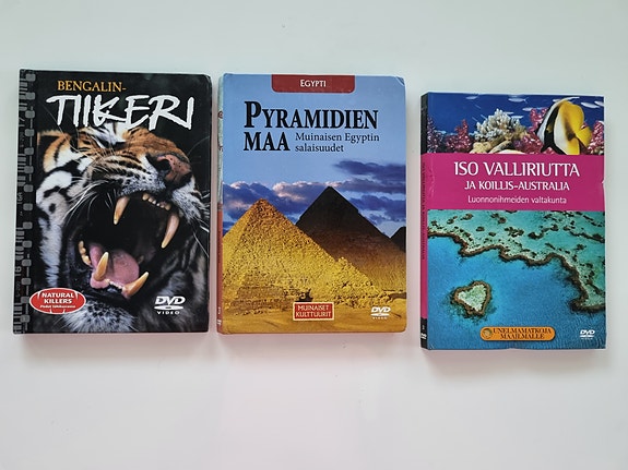 A: Tieto-dvd 3 kpl ja tietokirjaset