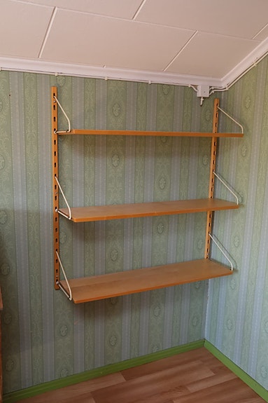 Vintage seinähyllyjärjestelmä 50–60-luku / retro hylly