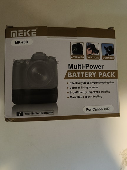 Canon Meike MK-70D akkukahva Canon 70D -kameralle