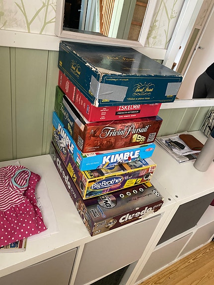 Lautapelit Trivial Pursuit, Kimble, Cluedo ym.