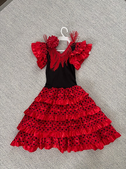Lasten flamenco-mekko, koko 4