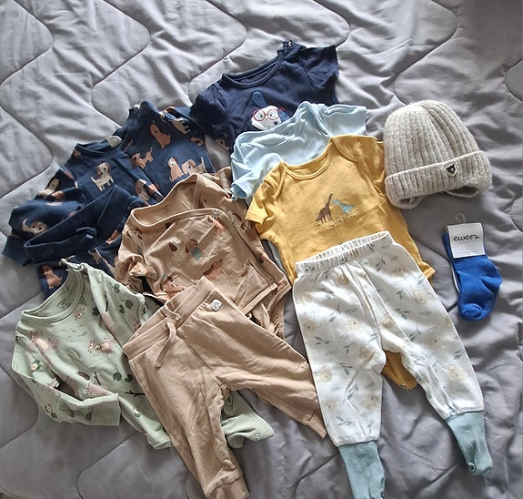 Pojan vaatepaketti + Zara-takki – 35 €