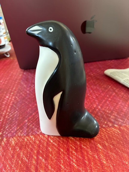 Arabia lillemor pingviini koristefiguuri mustavalkoinen 15 cm
