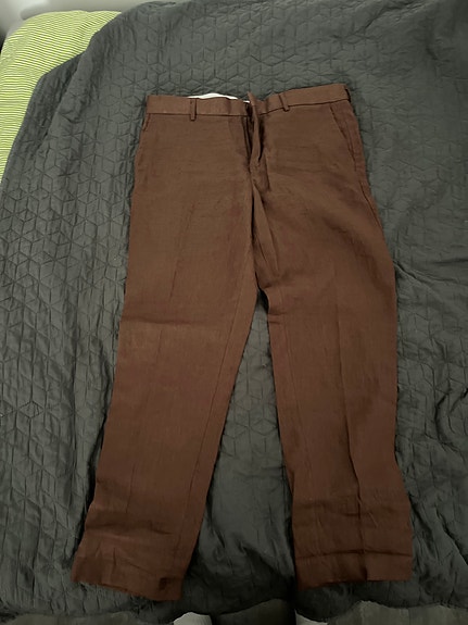 H&M pellavahousut koko 54 ruskea
