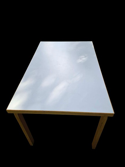 Artek 81B, valkoinen/koivu 75x120 ruokapöytä
