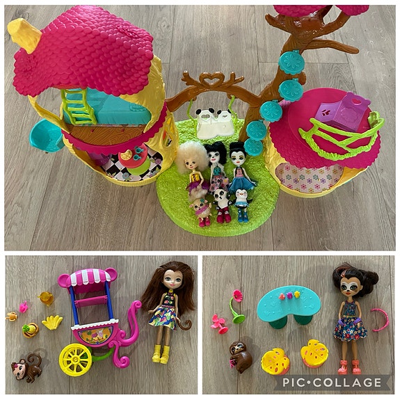 Enchantimals talo + nuket tarvikkeineen