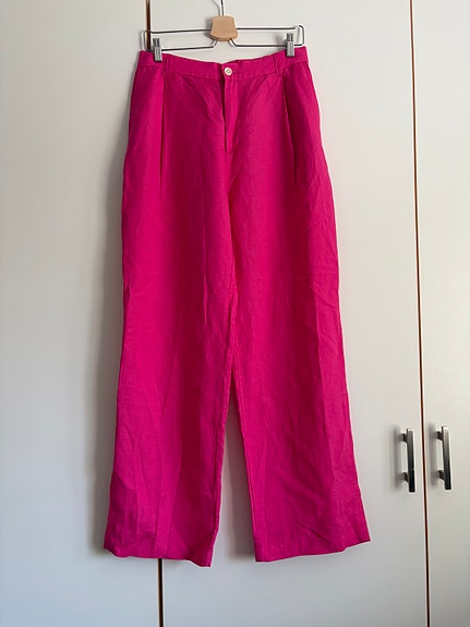 Lindex pinkit housut pellavasekoitetta 40