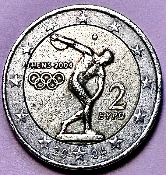 Kreikka 2 euron erikoisraha Ateenan olympialaiset 2004