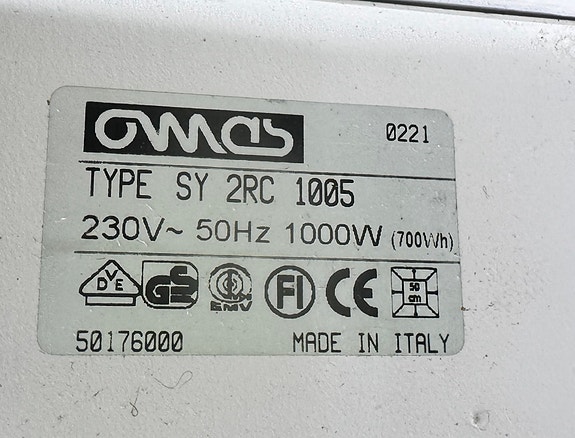 Omas SY 2RC 1005 öljytäytteinen sähköpatteri 1000W
