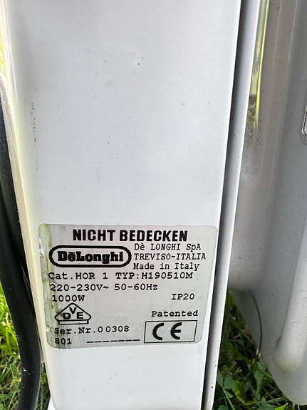 DeLonghi HOR 1 öljytäytteinen patteri 1000W