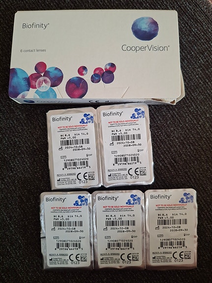 Biofinity -5.0 kuukausipiilolinssit 5kpl ilmainen toimitus