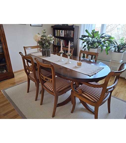 Talonpoikaisrokokoo ruokapöytäryhmä (biedermeyer)