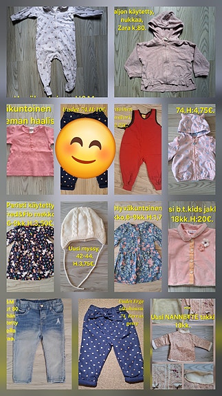 Vaatepaketti tytölle koko 74-86