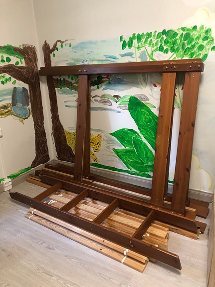 Puinen tukeva parvisänky 200x120cm