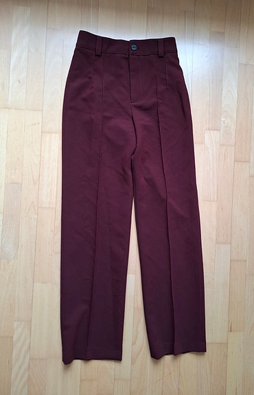 Zara suorat housut viininpunainen XS