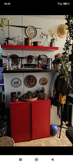 IKEA IVAR kaappi 80x50x83 cm punainen metallikaappi