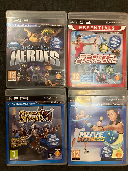 Ps3/Playstation Move pelit Heroes, Sports Champions, Medieval Move, Move Fitness