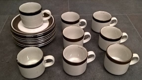 Arabia Karelia retro kahvikupit, 8 paria