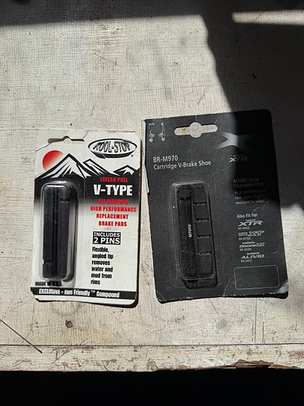 Shimano XTR BR-M970 ja Kool-Stop V-Type V-jarrupalat