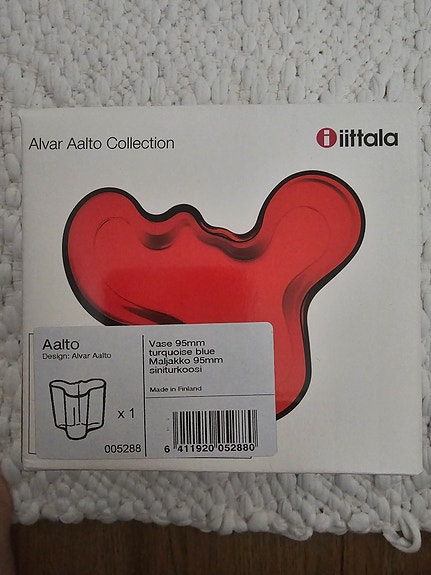 Iittala uusi Aalto maljakko 95 mm siniturkoosi