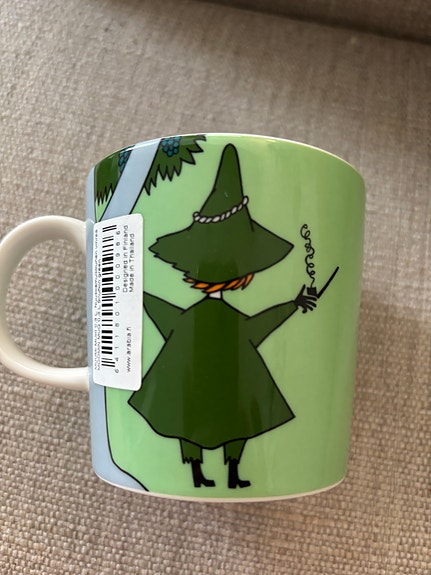 Arabia Muumi Nuuskamuikkunen  tarralla vihreä