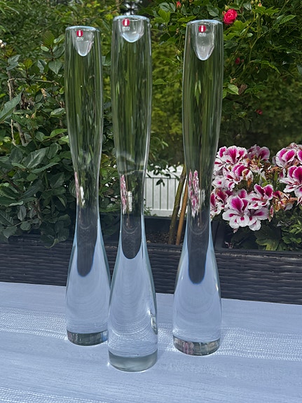 Timo Sarpaneva, Marcel-kynttilänjalat 3 kpl, Iittala. Huom! 41,5cm, 2 sign./1994