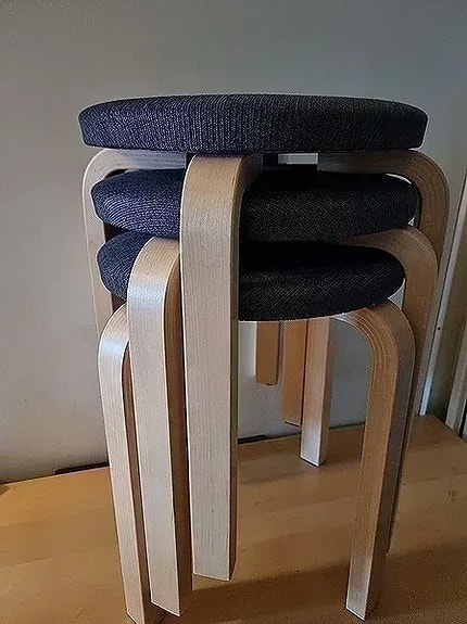 Artek malli E60 jakkara harmaa  (3kpl)