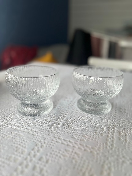 Iittala Timo Sarpaneva, Kekkeri, Paukkulasi jälkiruokakulhot 2kpl