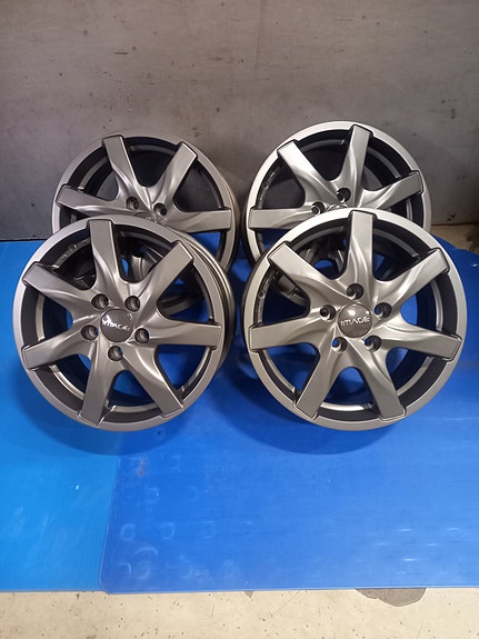 UUDET! Image Atlas Matt Gunmetal 16x6.5" 5x114.3 alumiinivanteet Toyota, Honda..
