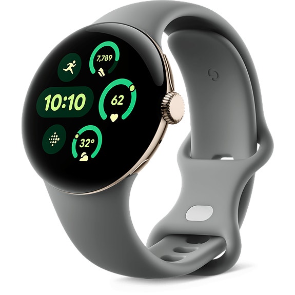 Google Pixel Watch 3 LTE -älykello, 41 mm, Champagne Gold / Hazel