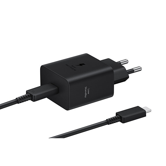 Samsung 45 W seinälaturi ja USB-C–USB-C-kaapeli, musta