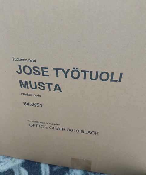 Jose musta työtuoli, käyttämätön