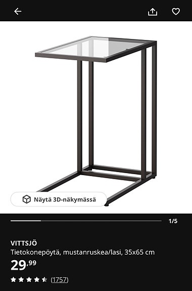 Ikea VITTSJÖ tietokonepöytä / sohvapöytä