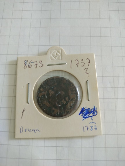 Vanha kolikko Denga 1737