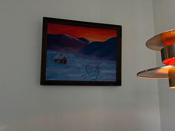 Öljyvärimaalaus talvimaisema kehystetty 70x50 cm