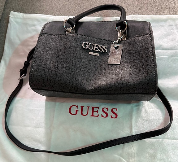 GUESS 4G Logo Bowling Satchel, Black, Style SV762408