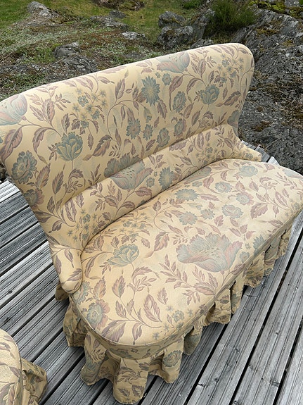 Keravan Puusepäntehdas "Emma" sohva sekä kaksi nojatuolia (Stockmann, vintage)