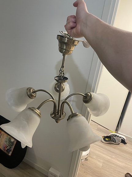 &Tradition Achille Castiglioni kattokruunu messinki valkoinen lasi