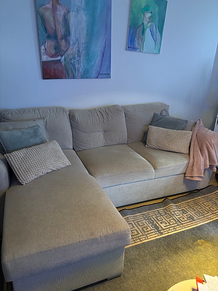 Jysk VEJLBY vuodesohva kulmasohva vaaleanbeige