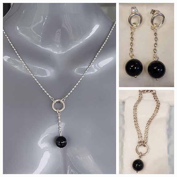 Kalevala Pore onyx-korusetti 3-osainen🖤