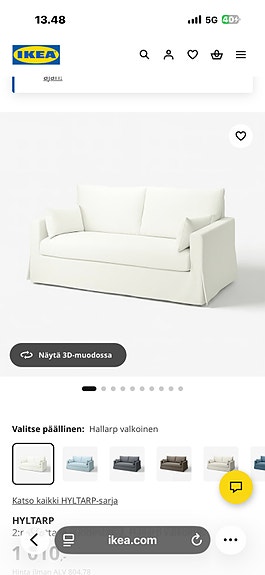 Ikean valkoinen sohva