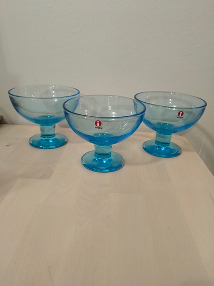 Iittala Verna jälkiruoka astiat sininen