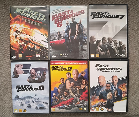 Fast & Furious DVD-kokoelma – Complete Collection + yksittäisiä elokuvia