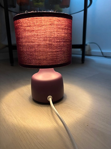 Title:   Rusta Table Lamp – Fabric Shade – Warm Light – E14 (25W Max)